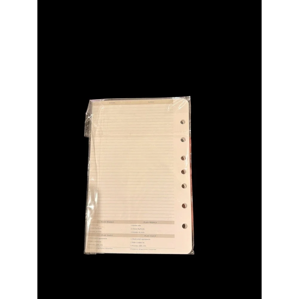 FranklinCovey Weekly Compass Cards Classic Size 7 Ring Binder Planner Inserts